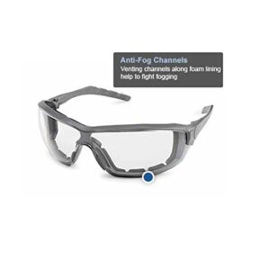 Gateway Safety 22GY79 Silverton Temple Version Safety Glass, Gray Frame - Clear FX2 Anti-Fog Lens,One Size