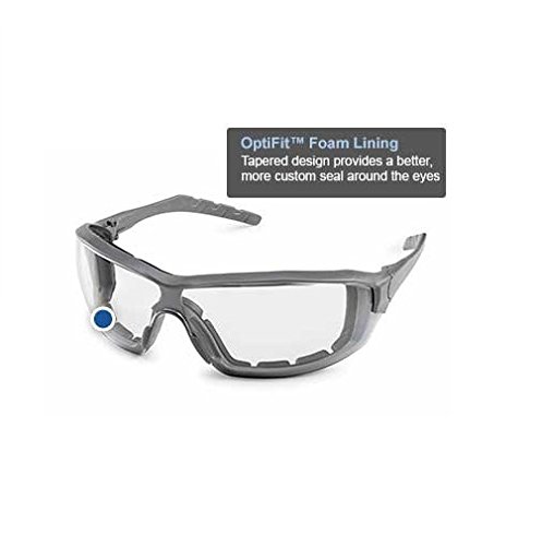 Gateway Safety 22GY79 Silverton Temple Version Safety Glass, Gray Frame - Clear FX2 Anti-Fog Lens,One Size