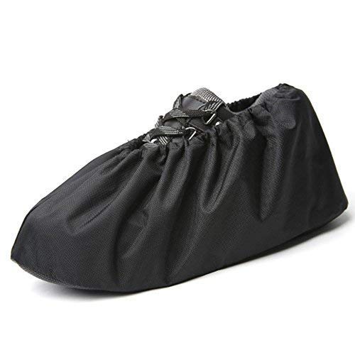 Jron 5 Pairs Premium Reusable Washable Shoe Cover Boot Covers for Contractors (5 Pairs | US 12-14 For Shoes/US 11-13 For Boots, Black)