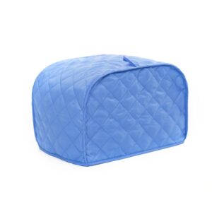 toaster cover, polyester quilted two slice toaster appliance cover, dust and fingerprint protection, machine washable (11w x 8d x 8h, blue polyester)