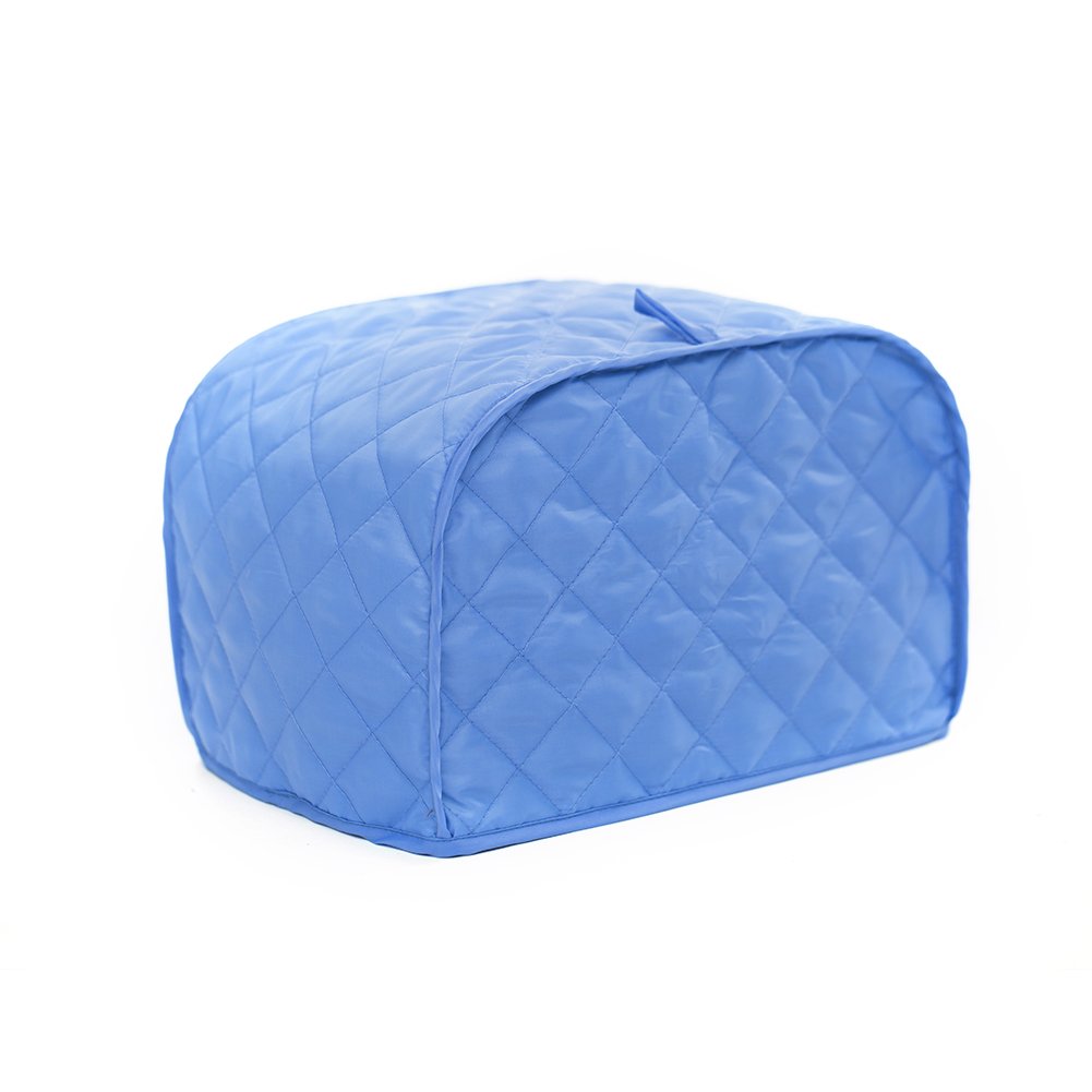 Toaster Cover, Polyester Quilted Two Slice Toaster Appliance Cover, Dust and Fingerprint Protection, Machine Washable (11W x 8D x 8H, Blue Polyester)