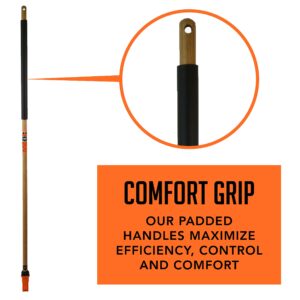 SWOPT Premium Straight Broom + 48" EVA Foam Comfort Grip Wooden Handle, Combo — Cleaning Head with Long Handle Interchangeable with All SWOPT Cleaning Products — Broom Set for Smooth Surfaces