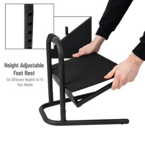 Mind Reader Foot Rest, Foot Stool, Under Desk at Work, Ergonomic, Adjustable, Office, Metal, 15"L x 14.25"W x 14.5"H, Black