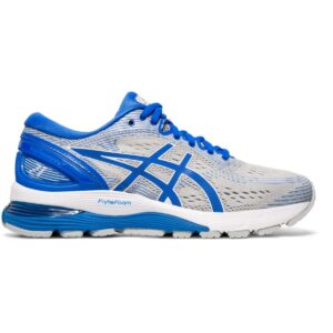 ASICS Women's Gel-Nimbus 21 Lite-Show Running Shoes, 6.5, MID Grey/Illusion Blue