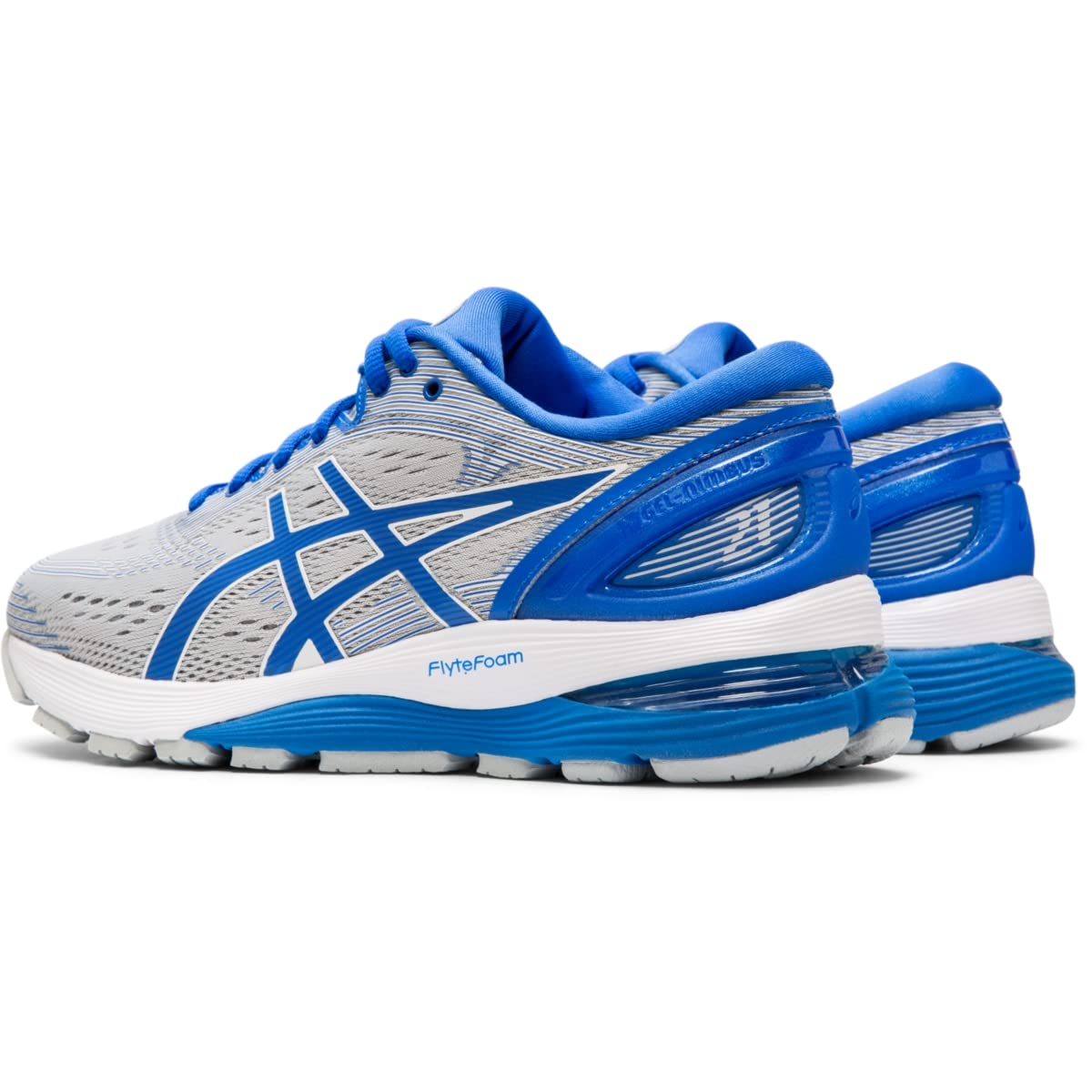 ASICS Women's Gel-Nimbus 21 Lite-Show Running Shoes, 6.5, MID Grey/Illusion Blue