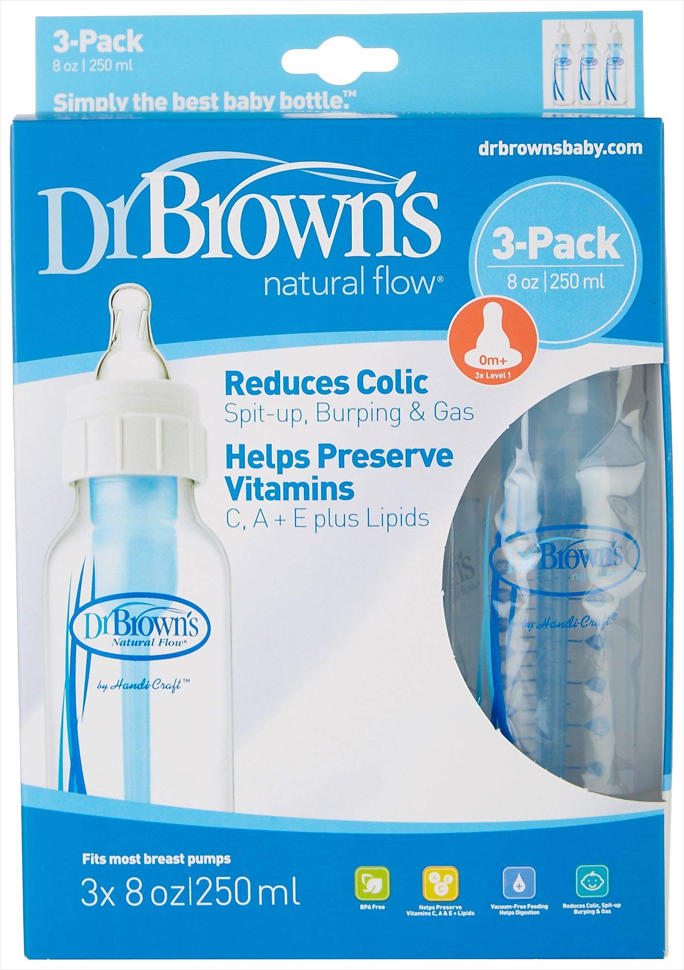 Natural Flow Polypropylene Bottle 3 Pack Size: 8 Oz