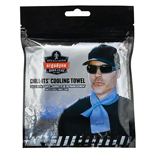 Ergodyne 6603-2PK Chill Its 6603 Cooling Neck Wrap, Long Lasting Cooling Relief, 2-Pack,Blue