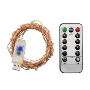 karlling usb powered dimmable waterproof 33ft led string lights fairy starry decorative lights for patio,wedding,parties,gate,yard,holiday decorations with remote controller and timer(multi-color)