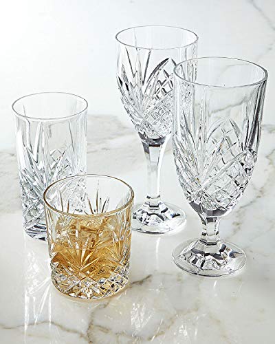 Crystal Glass Water Goblets, 16 Ounce Elegant Crystal Glasses for Water, Juice, Beer, Wine, and Cocktails, Iced Beverage Glassware – Set of 4