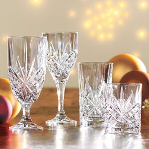 Crystal Glass Water Goblets, 16 Ounce Elegant Crystal Glasses for Water, Juice, Beer, Wine, and Cocktails, Iced Beverage Glassware – Set of 4