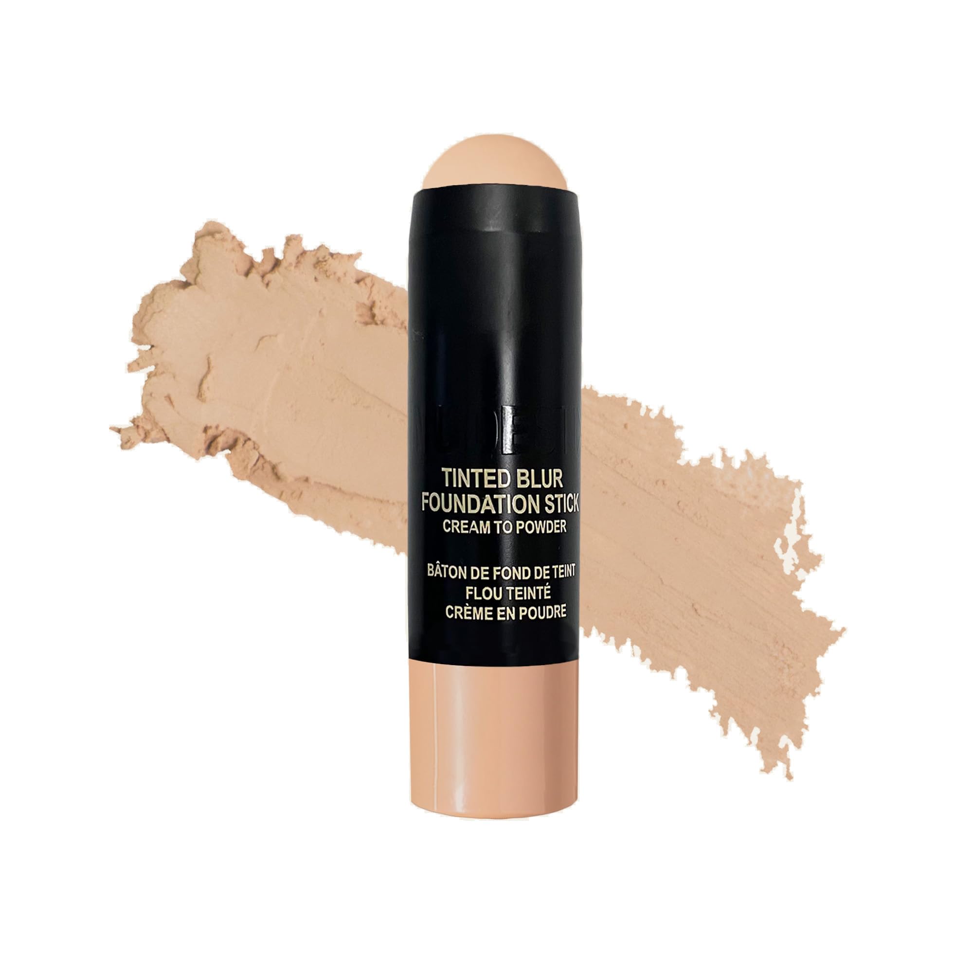 Nudestix Nudies Tinted Blur Foundation Stick, Matte Cream Powder Multitask Makeup to Tint, Blur, Blot Skin and Sculpt Face, Lightweight, Natural Matte Finish, Shade: Light 2, 0.2 fl oz (6.2 g)