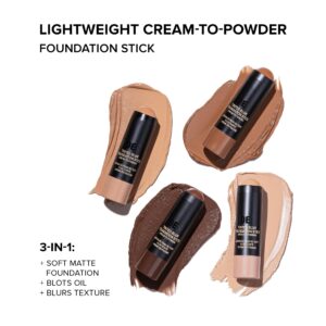 Nudestix Nudies Tinted Blur Foundation Stick, Matte Cream Powder Multitask Makeup to Tint, Blur, Blot Skin and Sculpt Face, Lightweight, Natural Matte Finish, Shade: Light 2, 0.2 fl oz (6.2 g)