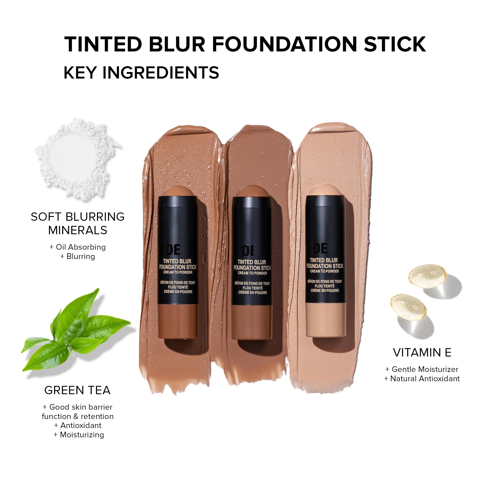 Nudestix Nudies Tinted Blur Foundation Stick, Matte Cream Powder Multitask Makeup to Tint, Blur, Blot Skin and Sculpt Face, Lightweight, Natural Matte Finish, Shade: Light 2, 0.2 fl oz (6.2 g)