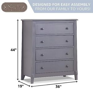 Sorelle Furniture Berkley Baby Dresser – Dresser for Nursery, Kids Bedroom Furniture, Dresser Drawers, Nightstand for Child’s Room with Drawers, Nursery Furniture for Infant-Gray