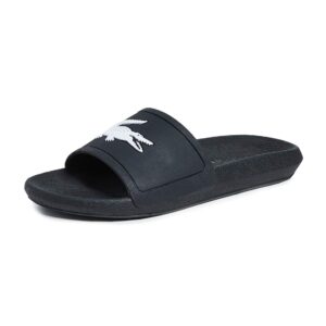 Lacoste mens Croco Slide Sandal, Black/White, 10 US