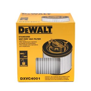 DEWALT DXVC4001 Cartridge Filter Replacement Fit for 4-5 Gallon Wet/Dry Vacuum Cleaners DXV04T, DXV05P, DXV05S, DXV08S, DXV06G