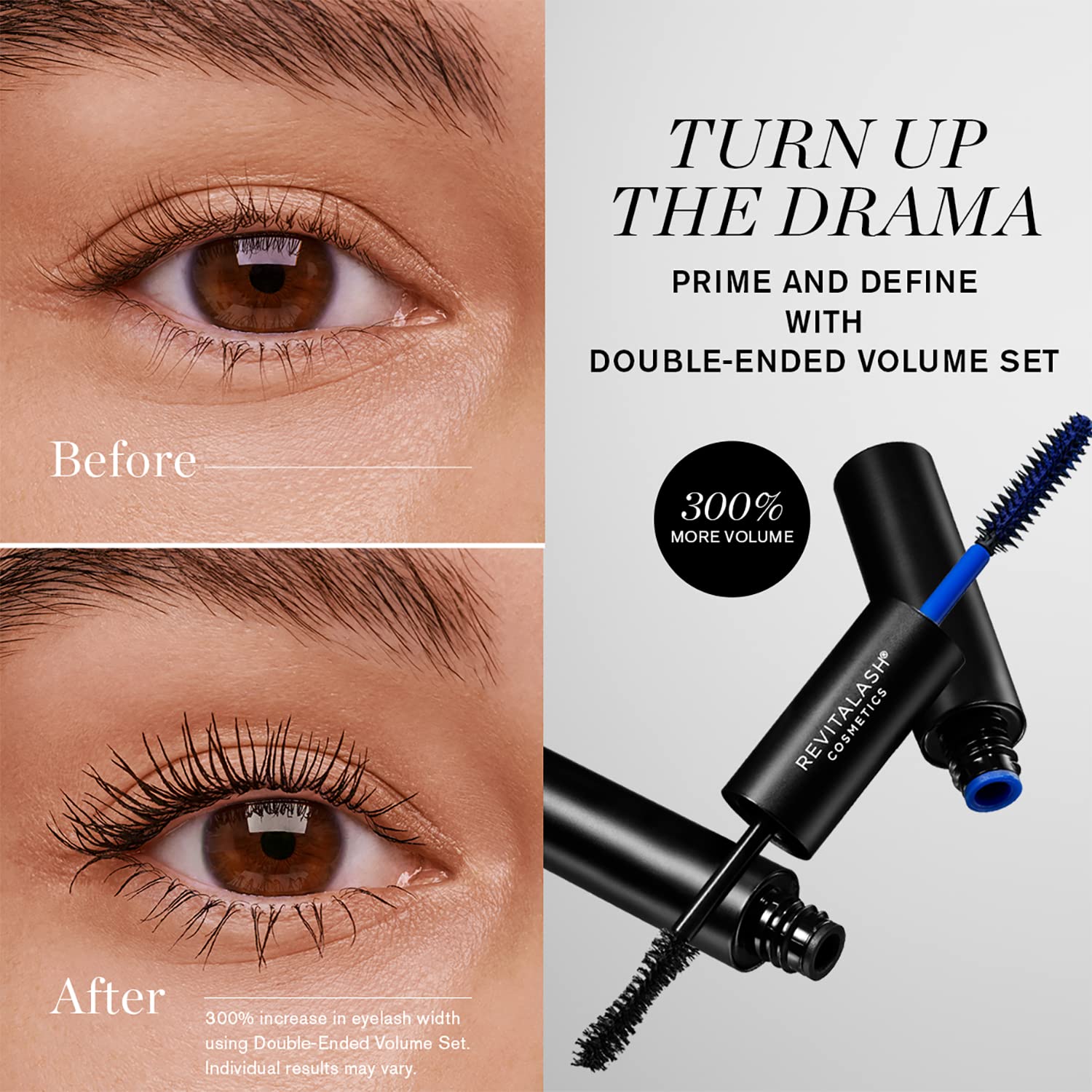 RevitaLash Cosmetics, Double-Ended Volume Set, 2-in-1 Lash Primer & Mascara Duo