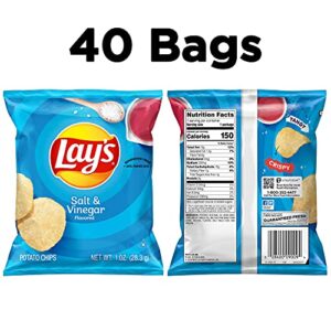 Lay's Potato Chips, Salt & Vinegar, 1 Ounce (Pack of 40)