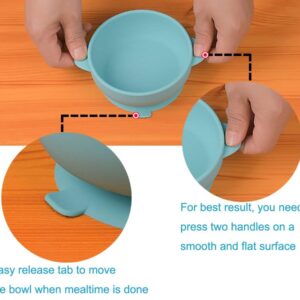 2 Pack Silicone Baby Bowls with Super Suction, Silicone Stay up Food Bowl for Kids and Toddlers with Improved Super Suction Base