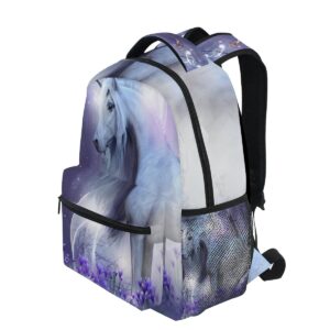 ZZKKO Fantasy Forest Animal Unicorn Boys Girls School Computer Backpacks Book Bag Travel Hiking Camping Daypack