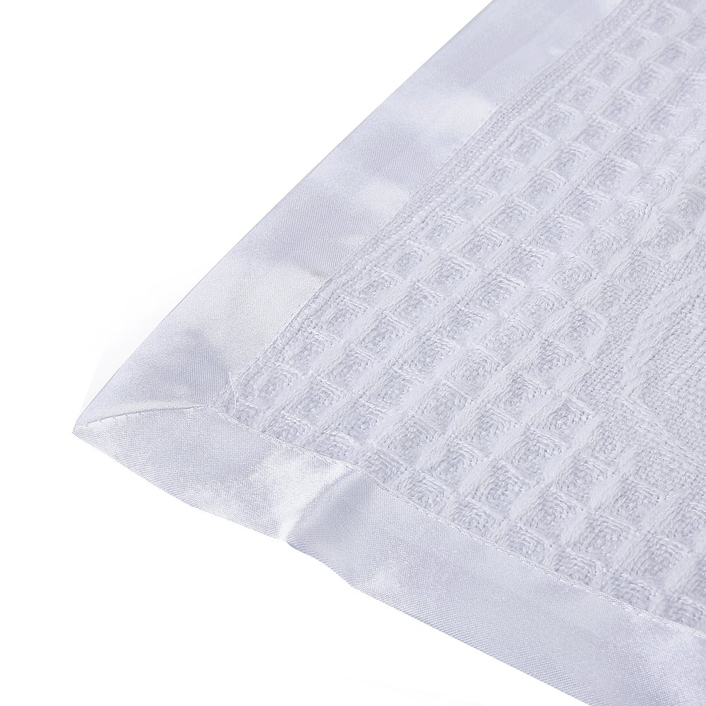 Booulfi Baby Blanket Newborn Unisex White Baby Blanket Shawl Knitted Nursing Cover Baby Summer Autumn Winter Baptism Christening Blanket with Embroidered Cross