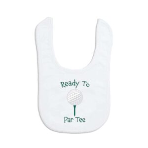chalktalksports golf baby & infant bib | ready to par tee | soft microfiber bib