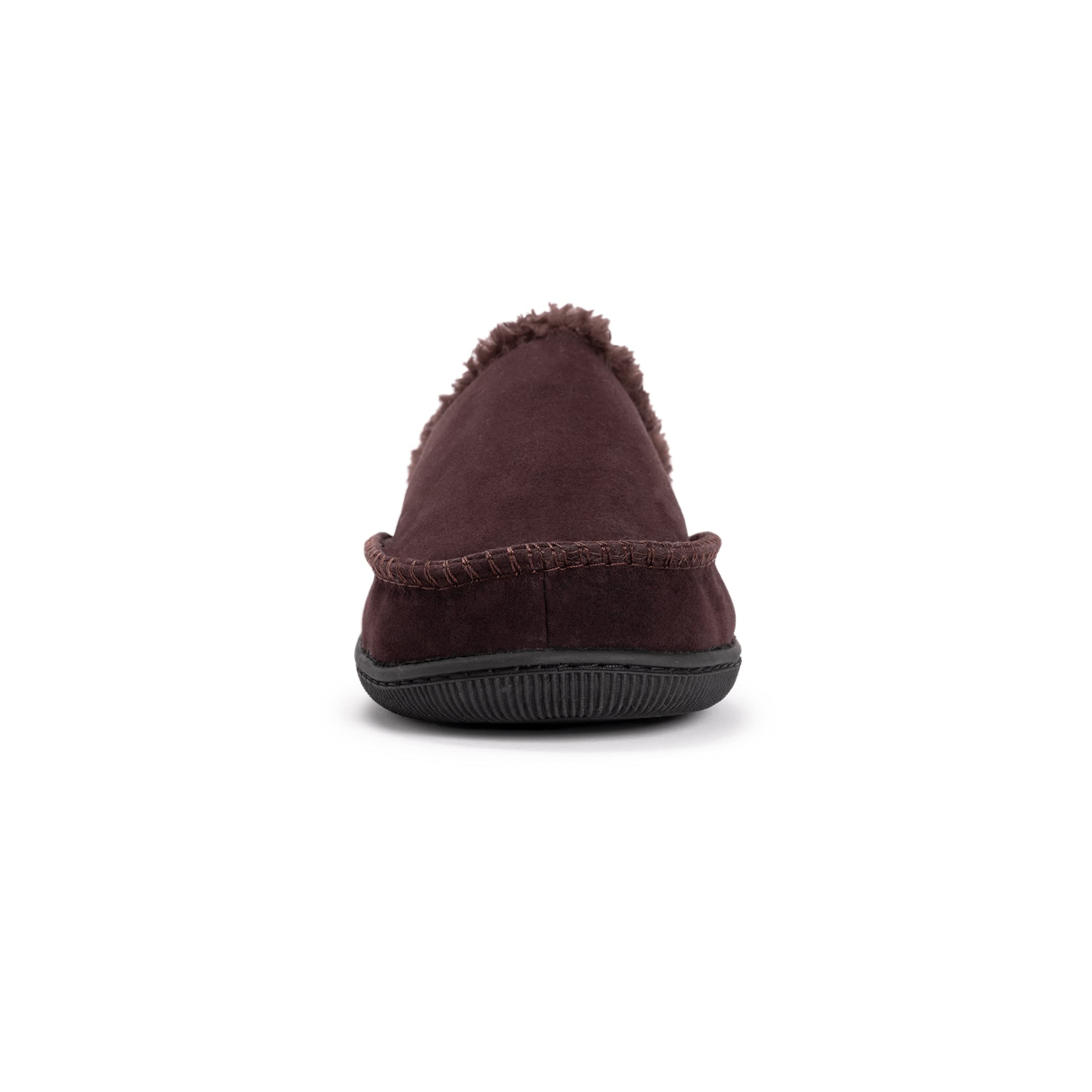 MUK LUKS mens Men's Faux Suede Clogs Slipper, Brown, MEDIUM 10-11 M US