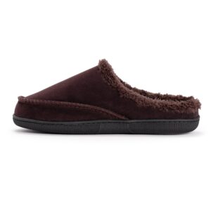 MUK LUKS mens Men's Faux Suede Clogs Slipper, Brown, MEDIUM 10-11 M US