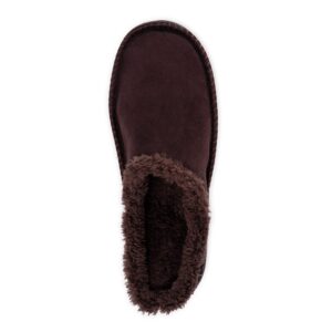 MUK LUKS mens Men's Faux Suede Clogs Slipper, Brown, MEDIUM 10-11 M US