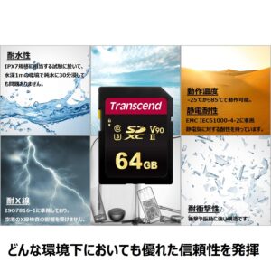 Transcend TS64GSDC700S 64GB UHS-II U3 V90 SDHC Flash Memory Card