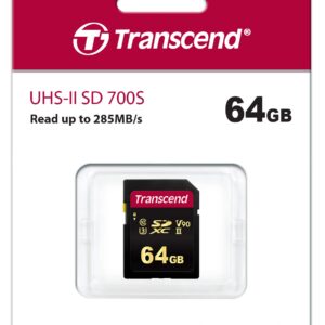 Transcend TS64GSDC700S 64GB UHS-II U3 V90 SDHC Flash Memory Card