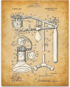 anesthetic machine patent - 11x14 unframed patent print - great gift for doctors, surgeons, and anesthesiologist and home and office decor under $15