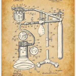 Anesthetic Machine Patent - 11x14 Unframed Patent Print - Great Gift for Doctors, Surgeons, and Anesthesiologist and Home and Office Decor Under $15