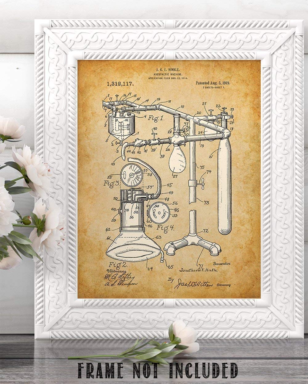 Anesthetic Machine Patent - 11x14 Unframed Patent Print - Great Gift for Doctors, Surgeons, and Anesthesiologist and Home and Office Decor Under $15