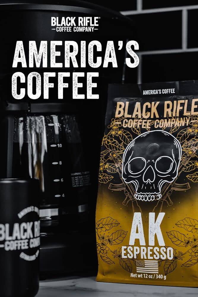 Black Rifle Coffee Company AK Espresso, Medium Roast Ground Coffee, 12 OZ Bag