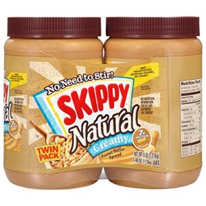 skippy natural creamy peanut butter spread twin pack 2-pack, 5 lb