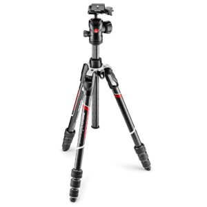 manfrotto befree advanced 4-section carbon fiber travel tripod with 494 center ball head, black