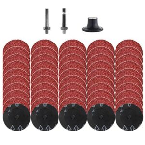 50pcs quick change discs set,2 inch 36 grit roll lock grinding discs for die grinder surface,burr rust paint removal
