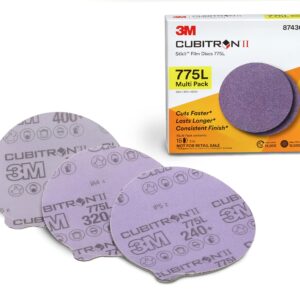 3M Stikit Disc 775L, 87430, Multi Pack, 5 in x NH, 240+, 320+, 400+ Coating Cut Cutting Angle Flute Purple