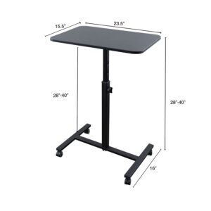 Stand Up Desk Store Height Adjustable Single Column Rolling Standing Desk Laptop Stand - Black