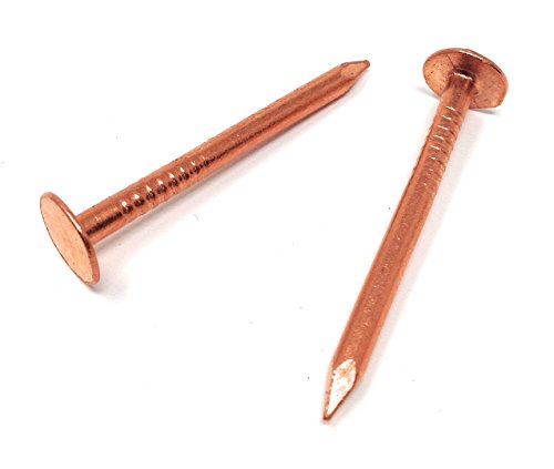 1.5 Inch Copper Nails for Slating & Roofing - 10 Oz Pack of Solid Copper Nail Spikes