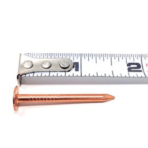 1.5 Inch Copper Nails for Slating & Roofing - 10 Oz Pack of Solid Copper Nail Spikes