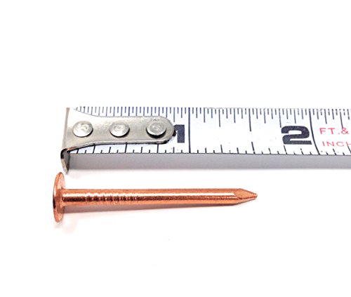 1.5 Inch Copper Nails for Slating & Roofing - 10 Oz Pack of Solid Copper Nail Spikes