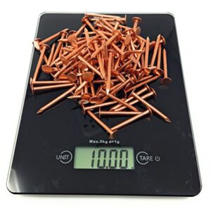 1.5 Inch Copper Nails for Slating & Roofing - 10 Oz Pack of Solid Copper Nail Spikes