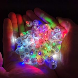 100pcs Multicolor LED Balloon Light,Rainbow Colored Round Led Flash Mini Ball Light for Paper Lantern Balloon,Indoor Outdoor Party Event Fun Birthday Party Wedding Halloween Christmas Decorations