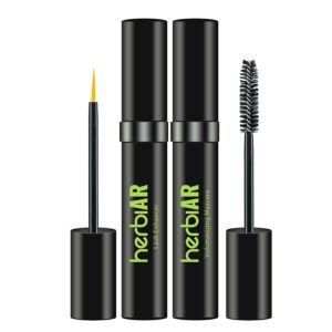 Eyelash Growth Serum 0.25 OZ (7ML) Lash Serum For Longer Thicker Lashes Advanced Eyebrow Enhancer with Free Volumizing Mascara Vegan & Cruelty-Free Made in USA | Herbiar