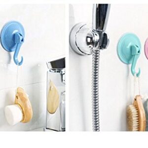 WOIWO Suction Cup Hooks,for Bathroom Kitchen Office Towel Key Coat Bag Clear Plastic Damage-Free Vacuum Suction Tile Hook Accessories 4PCS (Random Color)