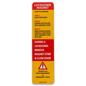 100 pack - lockdown magnetic strips for school lockdowns - new and improved! durable 40mil magnetic strip (red)…