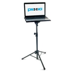 plixio adjustable laptop projector stand - portable podium tripod mount, dj mixer stand up desk computer stand tray and holder (27" to 48")