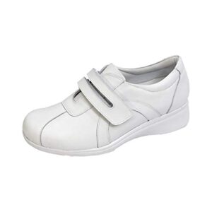 24 hour comfort bonnie (1062) women's wide width cushioned leather walking shoes white 8.5
